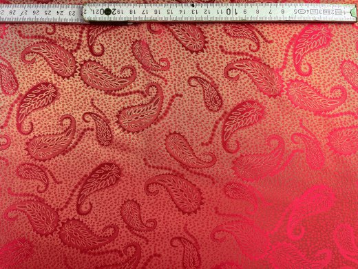 Seide Paisley rosa / gold - Meterware - SEP82