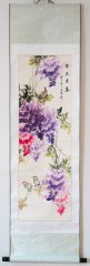 4 Rollbilder – Aquarelle von Wen Yun Blumen und Vögel - Wenyun004